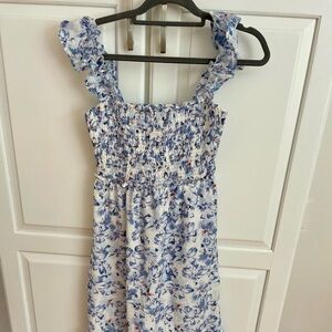 Floral Dress - blue and white - size medium. Never worn with tags.